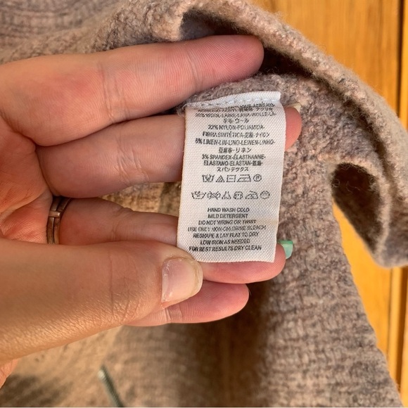 Free People Women’s Light Pink Wool Blend Oversized Pullover Sweater small - Picture 7 of 10